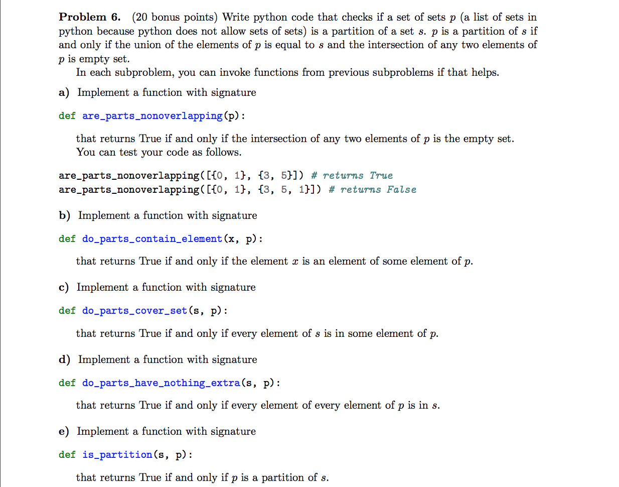 Solved Problem 6. (20 bonus points) Write python code that | Chegg.com