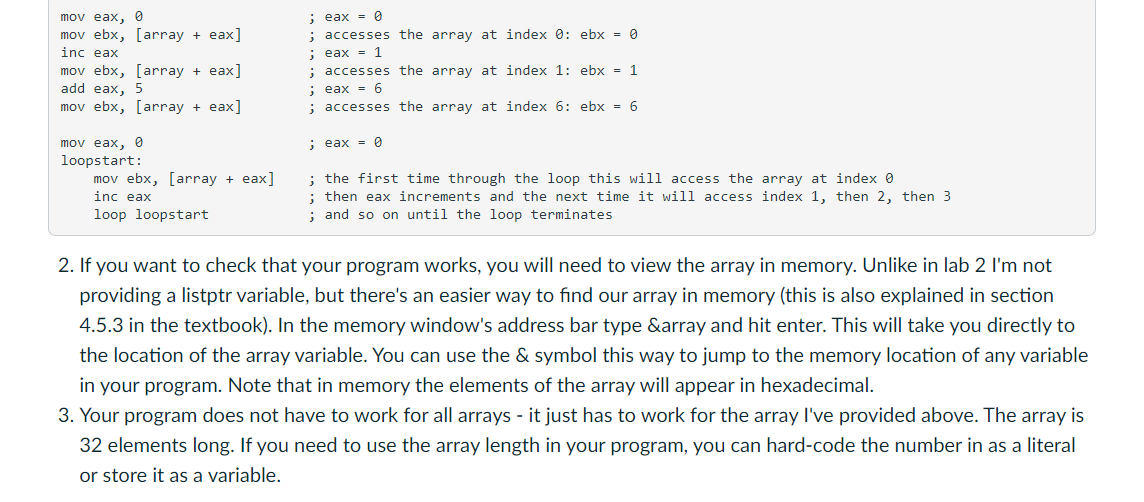 Solved Create a new assembly code file (you can use the | Chegg.com