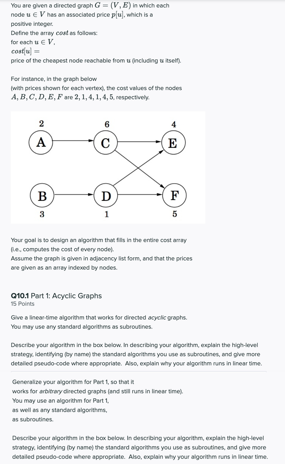 You are given a directed graph G = (V, E) in which | Chegg.com