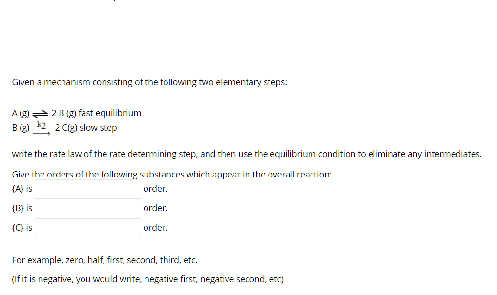 Solved Given A Mechanism Consisting Of The Following Two | Chegg.com