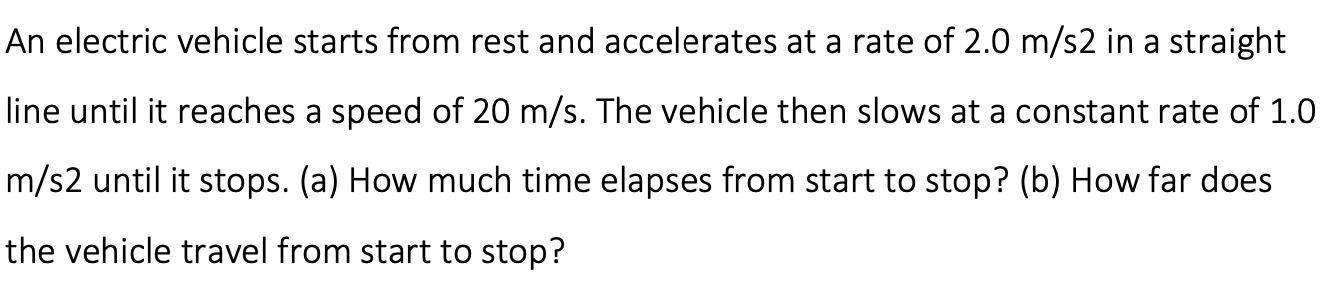 An Electric Vehicle Starts From Rest And Accelerates Solved An electric vehicle starts from rest and accelerates | Chegg.com
