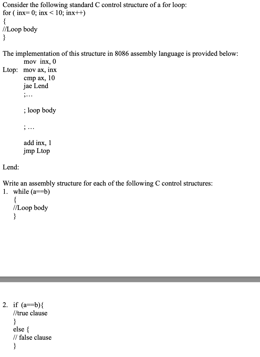 Solved Consider the following standard C control structure | Chegg.com