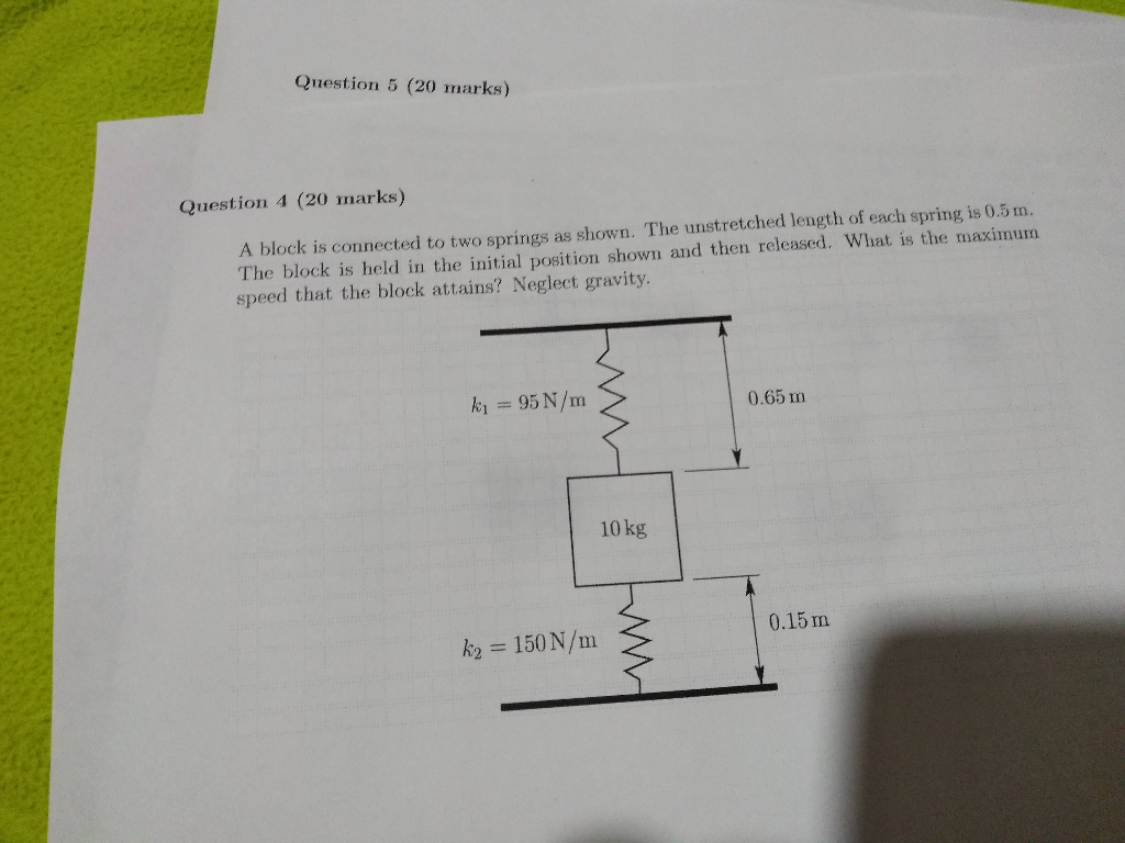 Solved Question 5 (20 marks) Question 4 (20 marks) A block | Chegg.com
