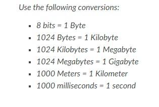 Solved Use the following conversions 8 bits 1 Byte Chegg