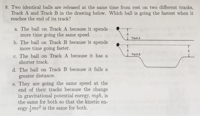 Solved Two Identical Balls Are Released At The Same Time | Chegg.com