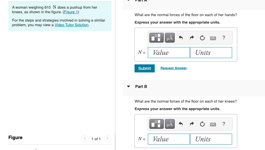 Solved A woman weighing 610 N does a pushup from her knees, | Chegg.com
