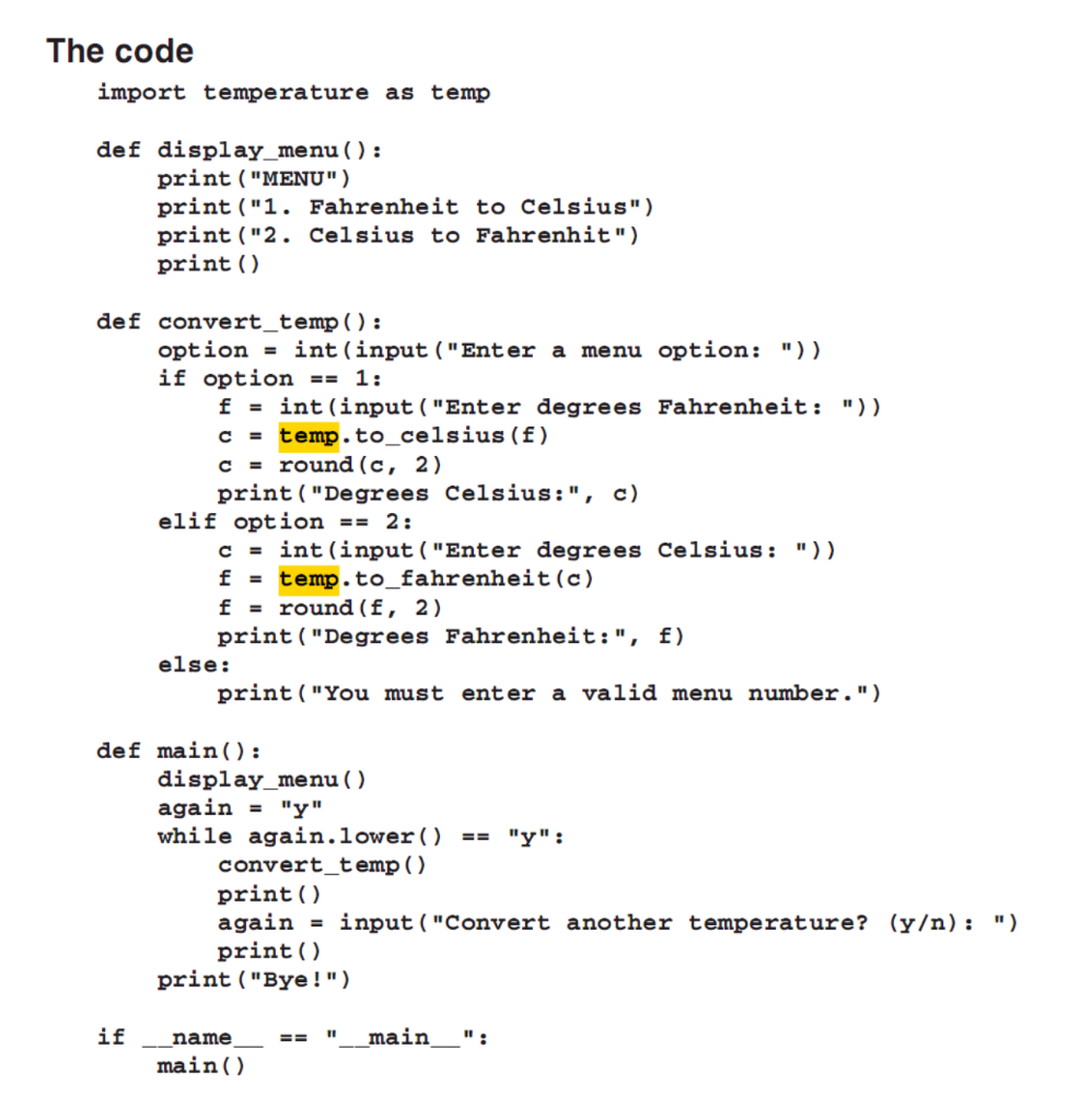 Python Exercise: Convert temperatures to and from celsius