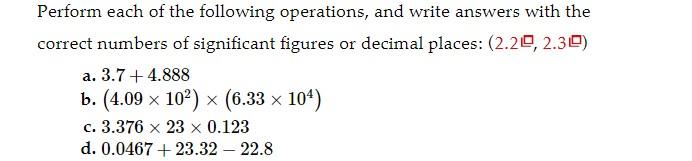 Solved Perform each of the following operations, and write | Chegg.com