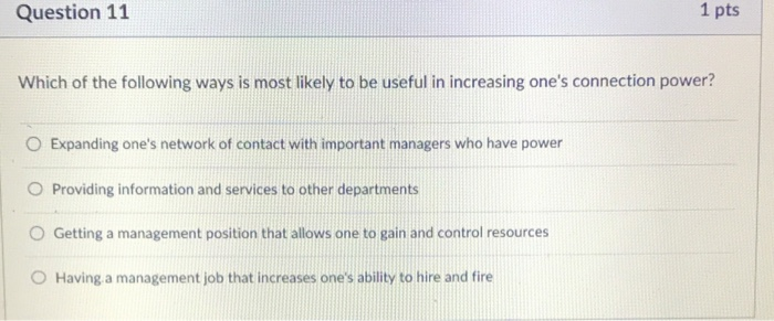 Solved Question 11 1 pts Which of the following ways is most | Chegg.com