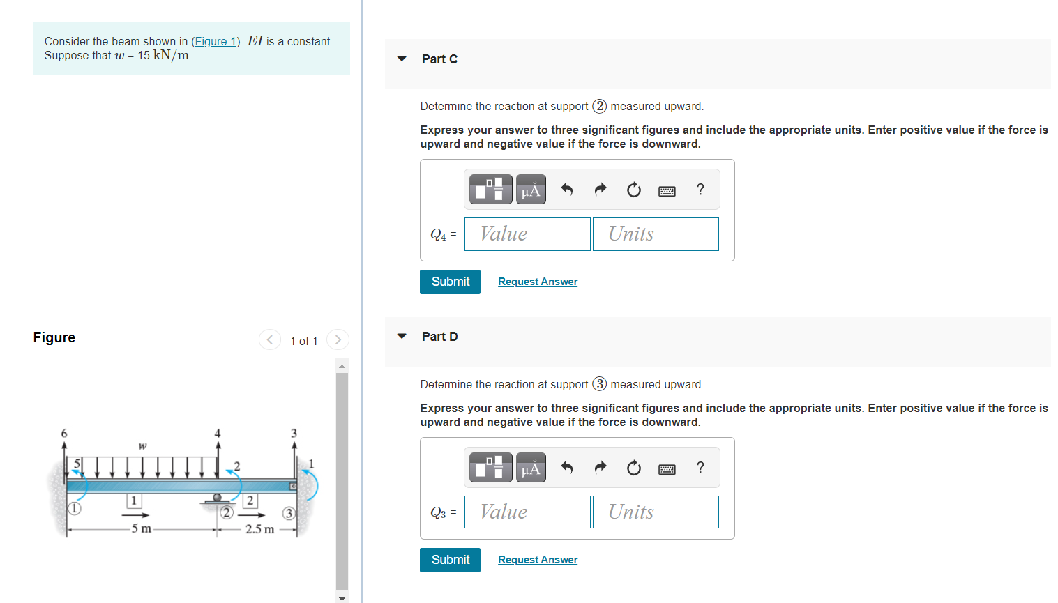 Solved Consider the beam shown in (Figure 1). EI is a | Chegg.com