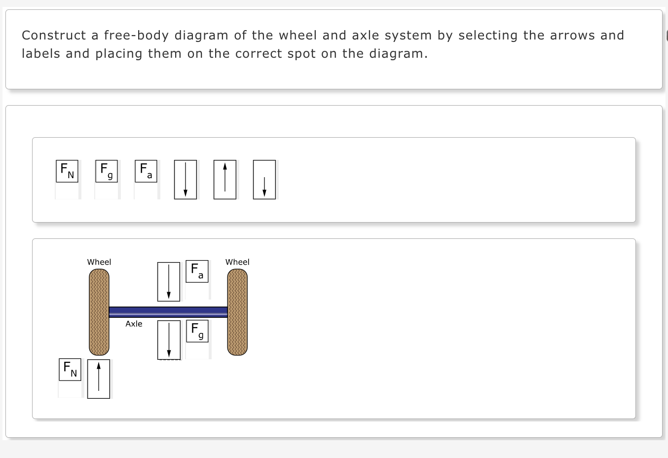 Solved Construct A Free Body Diagram Of The Wheel And Axle 8529