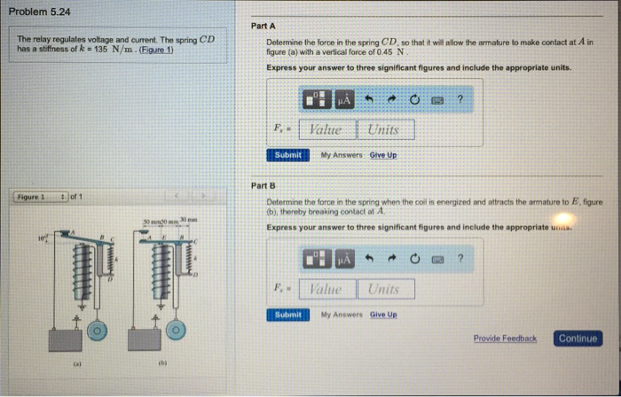 Solved Problem 5.24 Part A :The relay regulates voltage and | Chegg.com