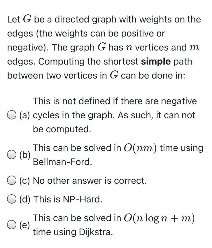 Solved Let G be a directed graph with weights on the edges | Chegg.com