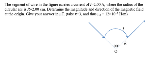 Solved The segment of wire in the figure carries a current | Chegg.com