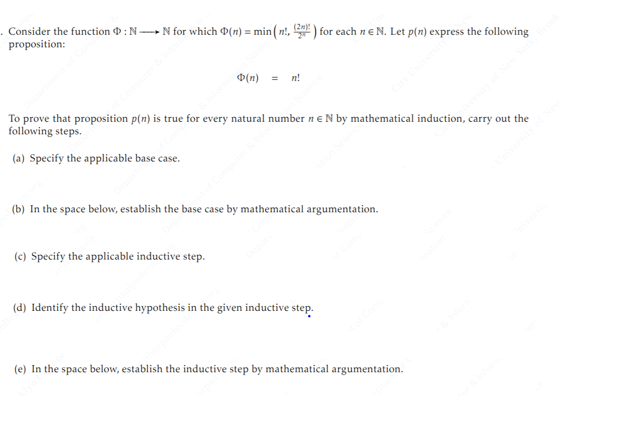 Solved Consider The Function N N For Which Th N Chegg Com