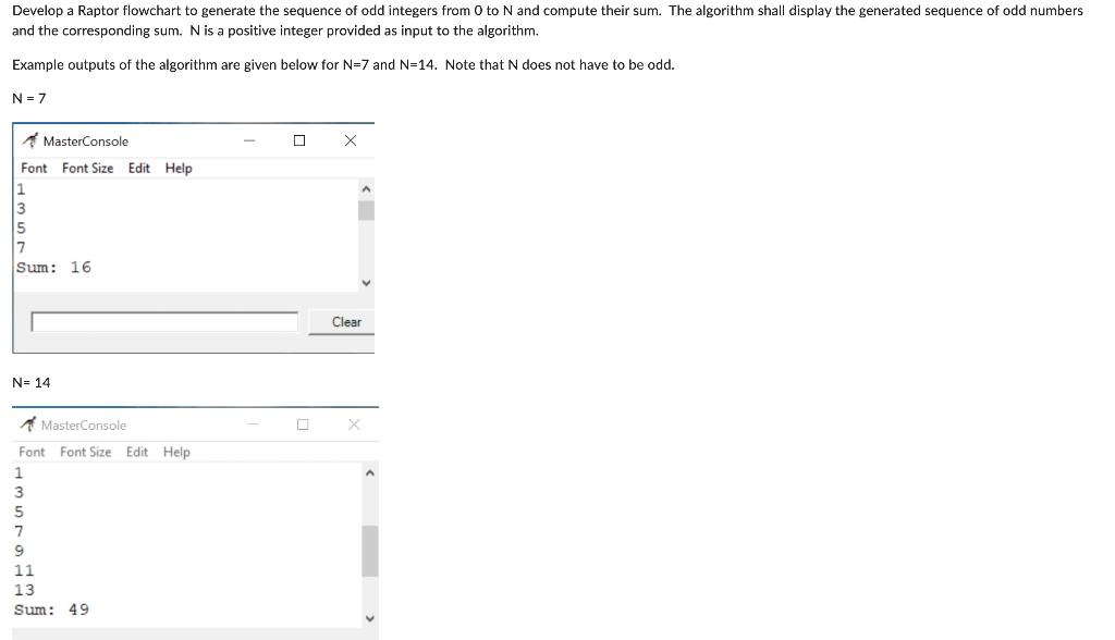 Solved Develop a Raptor flowchart to generate the sequence | Chegg.com