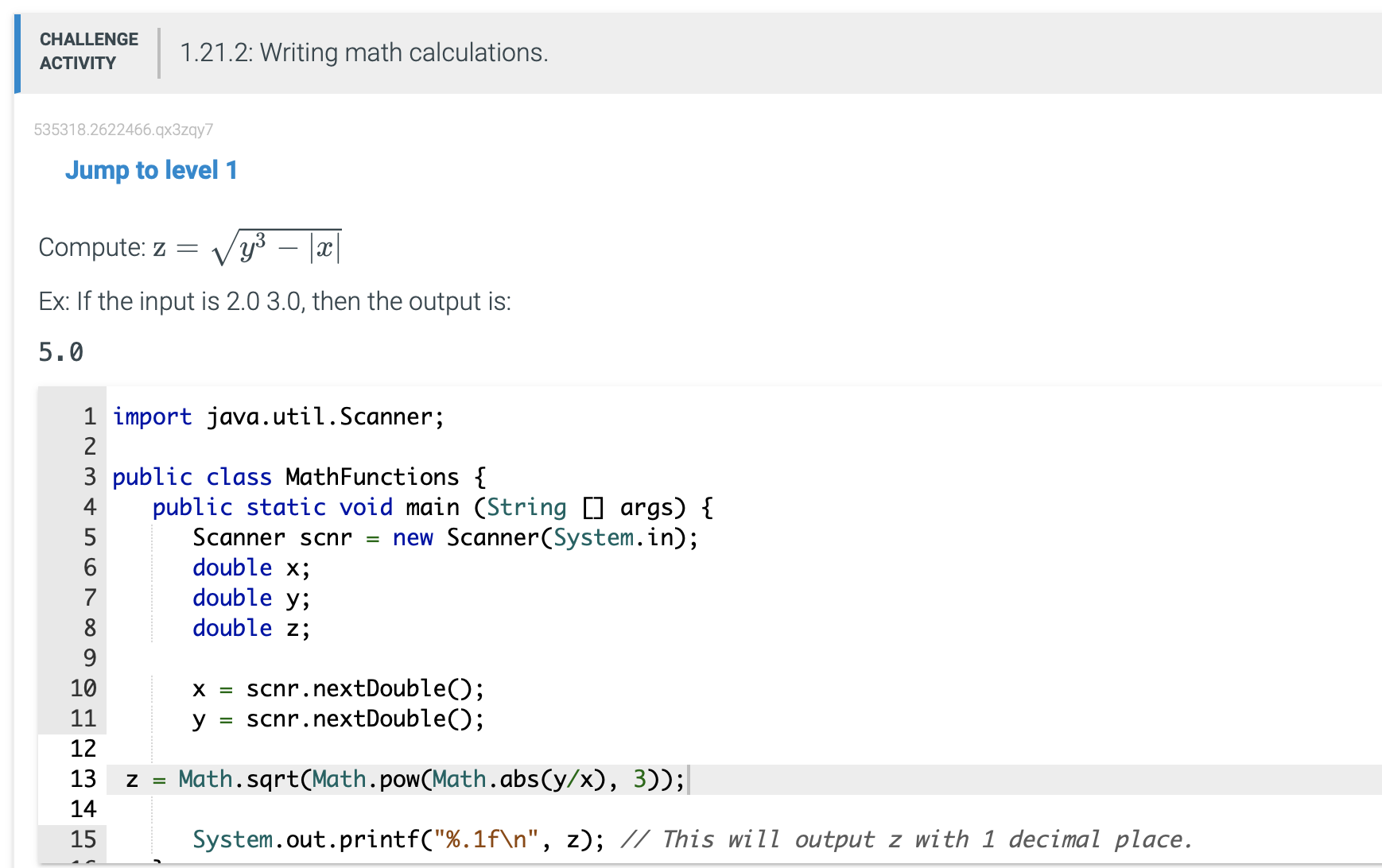 Solved CHALLENGE ACTIVITY 1.21.2: Writing Math Calculations. | Chegg.com