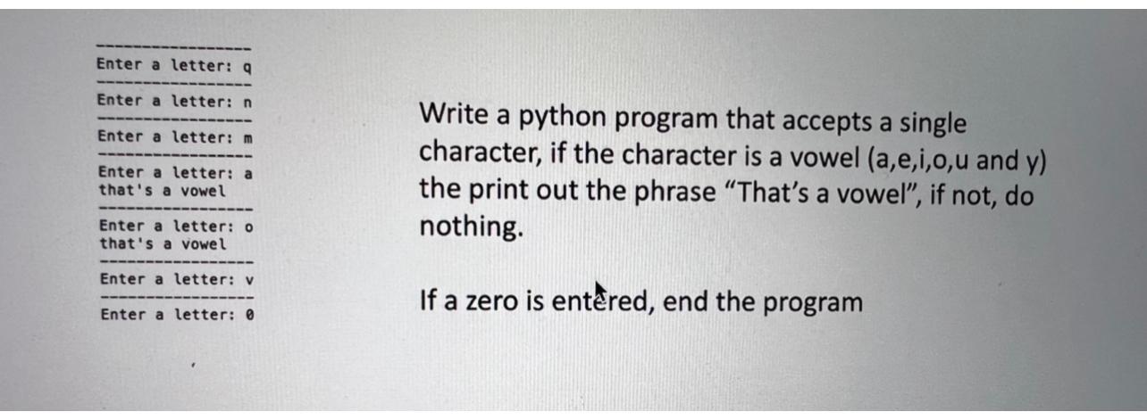 Solved Enter a letter: 9 Enter a letter: n Enter a letter: m | Chegg.com