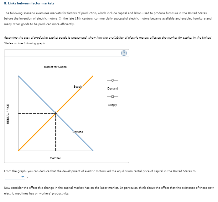 Solved 8. Links between factor markets The following