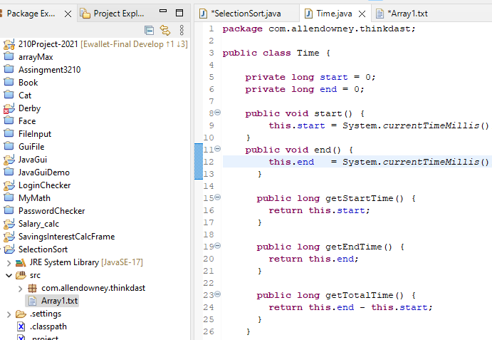 Solved I am writing code in java to run selection sort in | Chegg.com