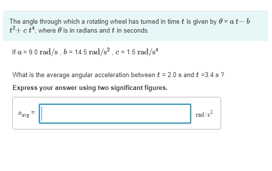 Solved The angle through which a rotating wheel has turned | Chegg.com