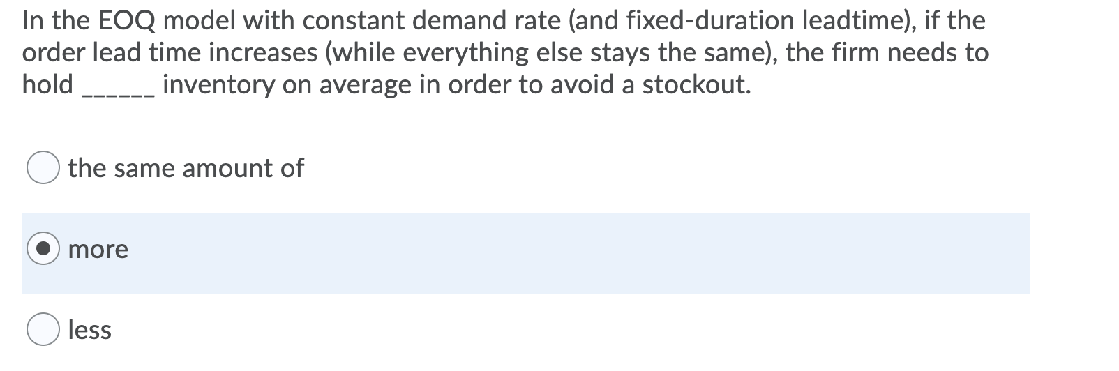 Solved In the EOQ model with constant demand rate (and | Chegg.com