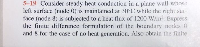 Solved 5-19 Consider steady heat conduction in a plane wall | Chegg.com