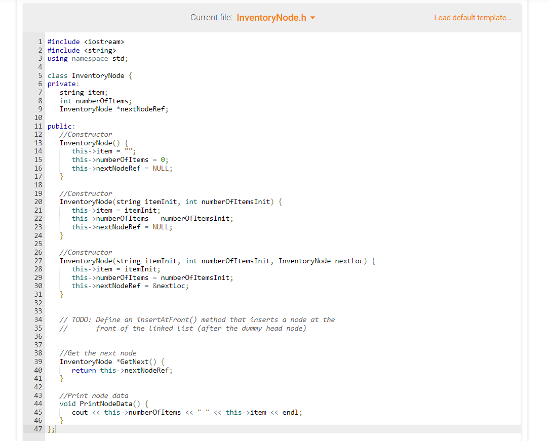 Solved *** C++*** Lab 9.10: Inventory (linked lists: insert | Chegg.com