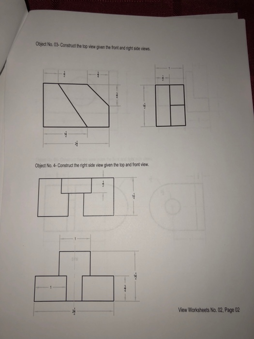 Solved Object No. 03-Construct the top view given the front | Chegg.com