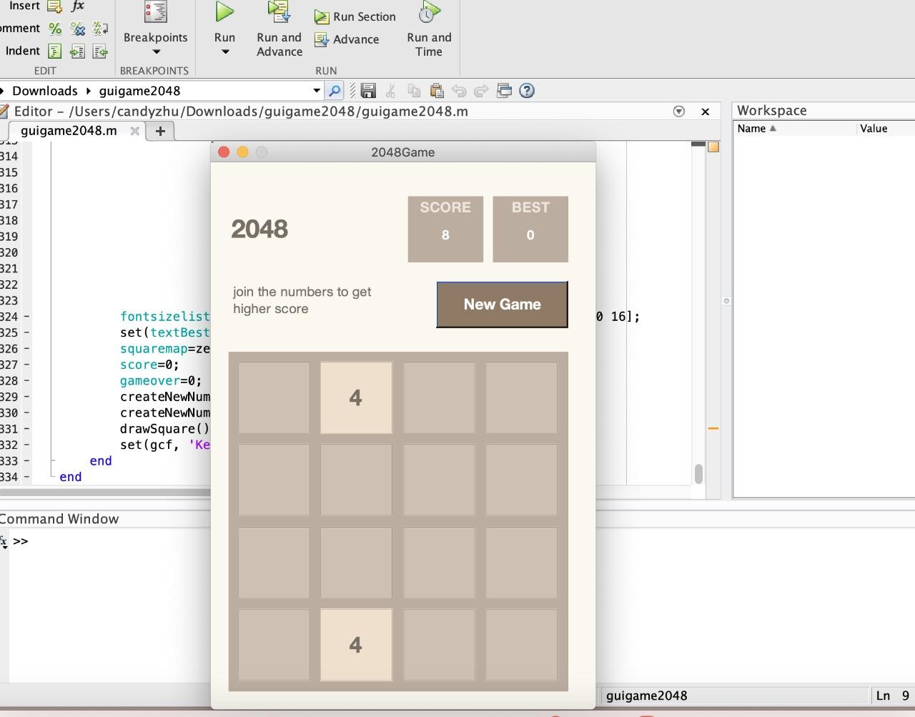 Solved please assist me code game 2048 in matlab, the game | Chegg.com