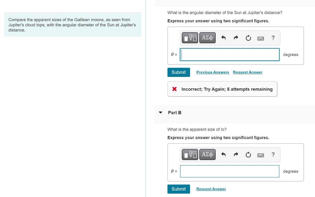 Solved What is the angular diameter of the Sun at Jupiter's | Chegg.com