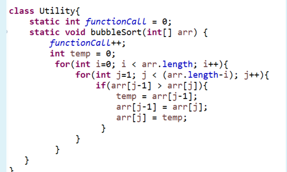 Solved bubbleSort is a method that sorts the content of an | Chegg.com