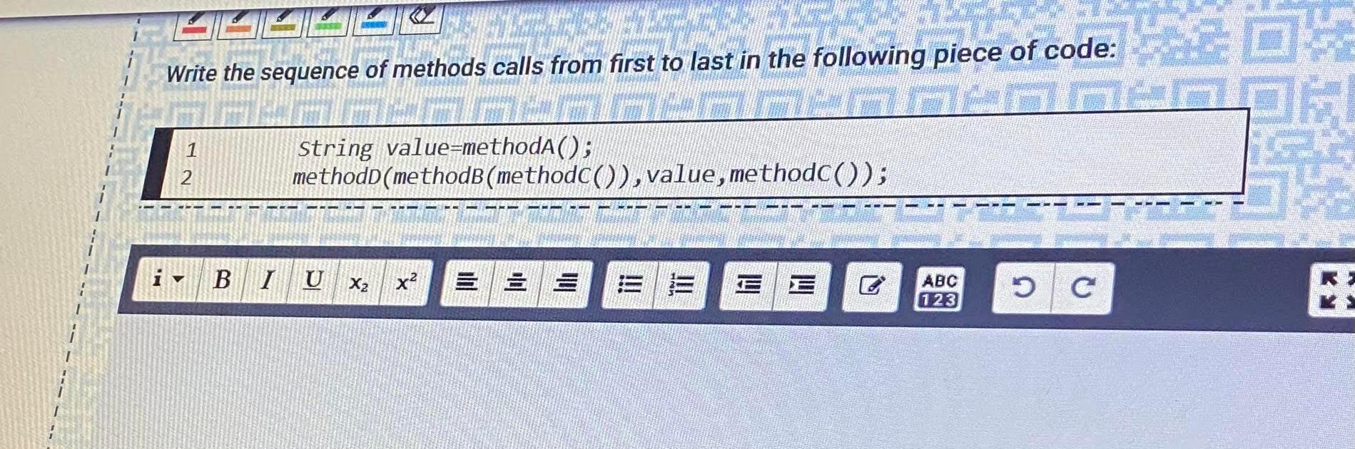 Solved : Write the sequence of methods calls from first to | Chegg.com