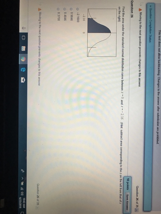 Solved to the O 0.9846 O 0.4846 Question 26 of 35 e a | Chegg.com