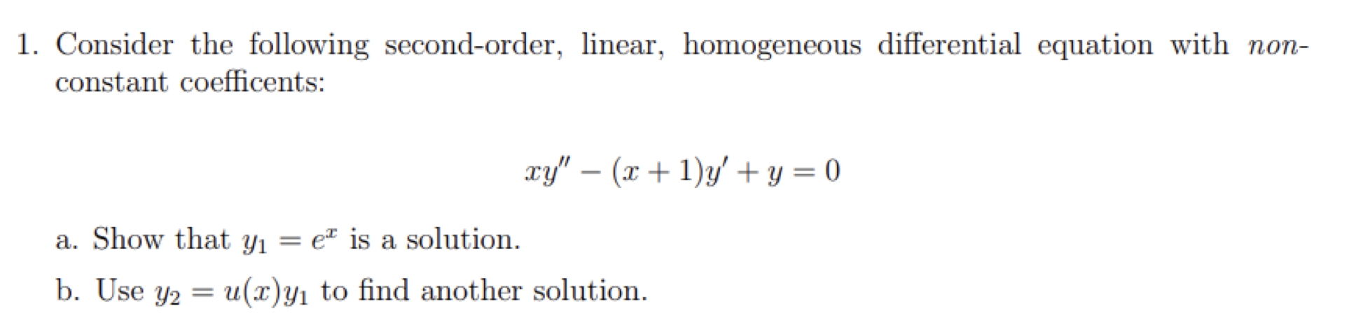 Solved Consider The Following Second-order, Linear, | Chegg.com