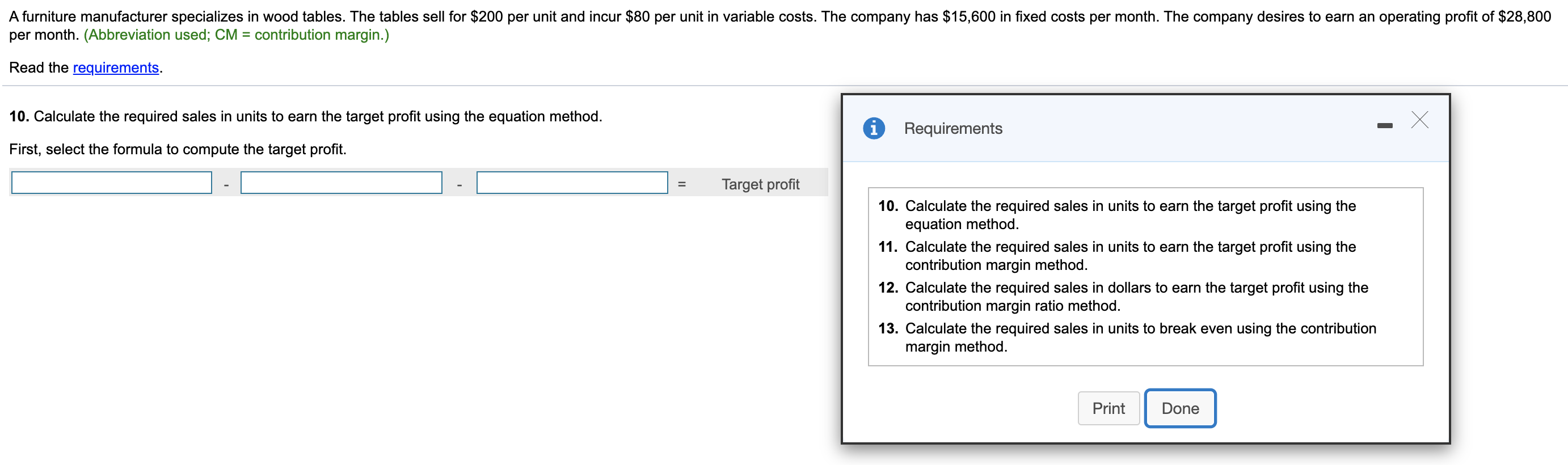 Solved A furniture manufacturer specializes in wood tables.