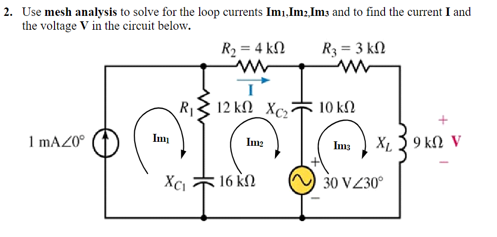 Solved Use mesh analysis to solve for the loop currents | Chegg.com