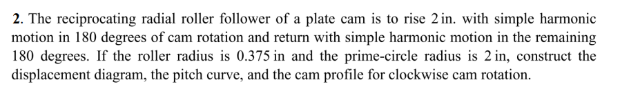 2. The reciprocating radial roller follower of a | Chegg.com