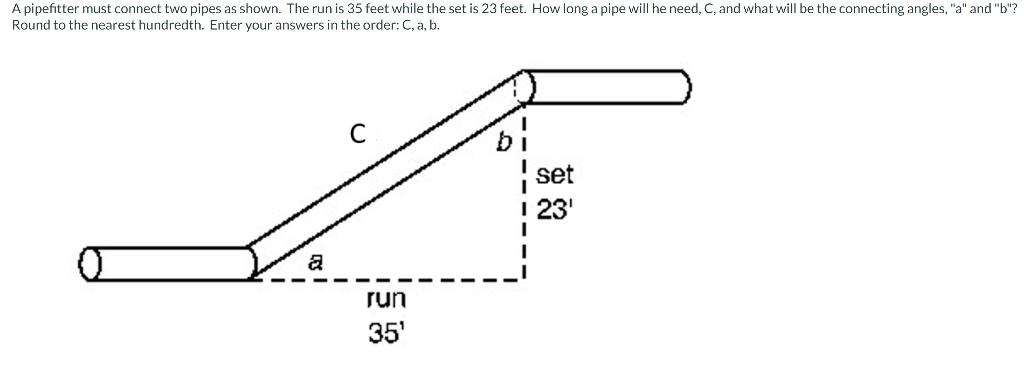 solved-a-pipefitter-must-connect-two-pipes-as-shown-the-run-chegg