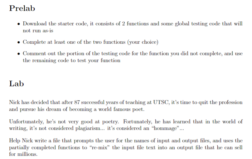 Solved This is the starter program for the lab & lab | Chegg.com