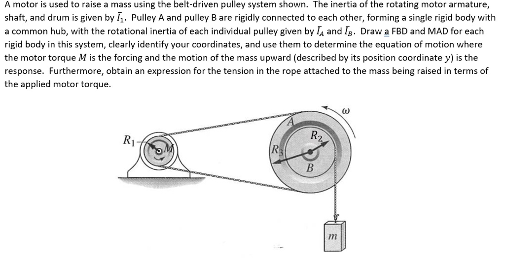 Solved A motor is used to raise a mass using the beltdriven