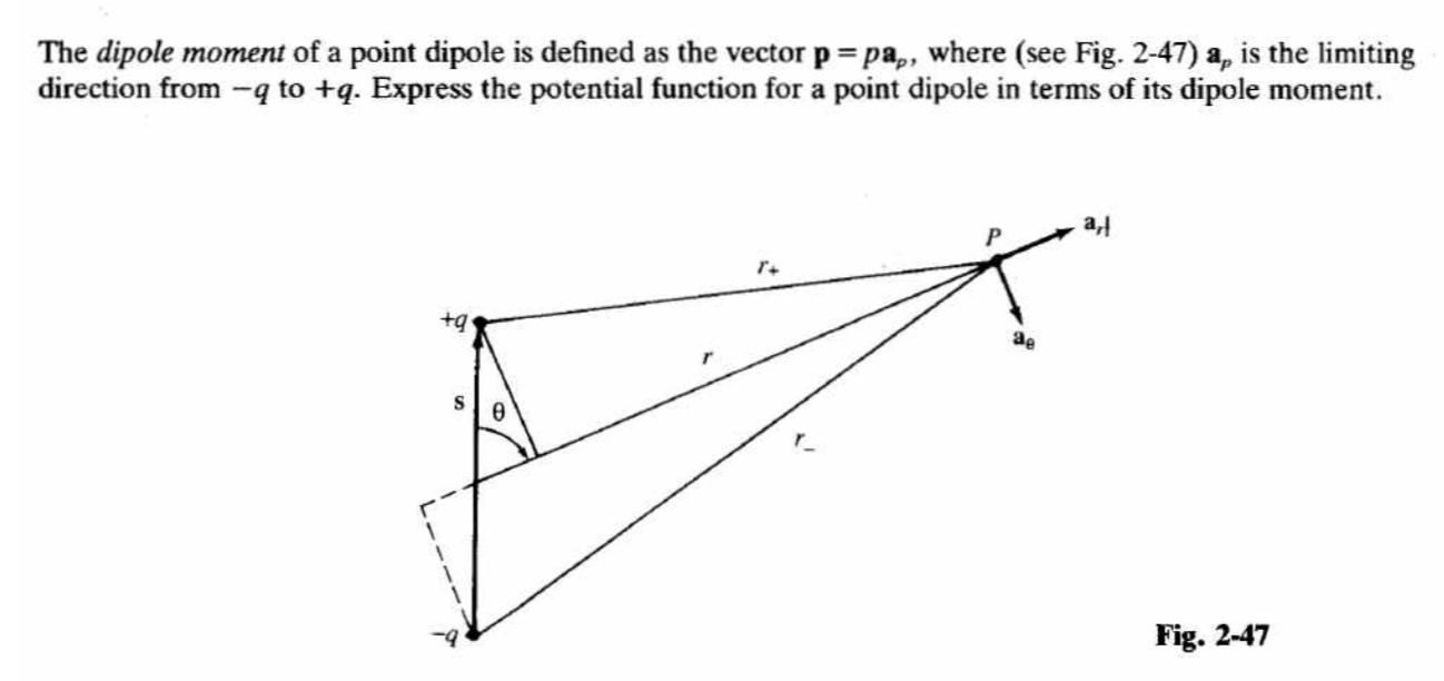 Solved The dipole moment of a point dipole is defined as the | Chegg.com