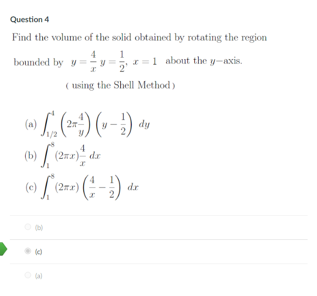 Solved Question 4 Find the volume of the solid obtained by | Chegg.com