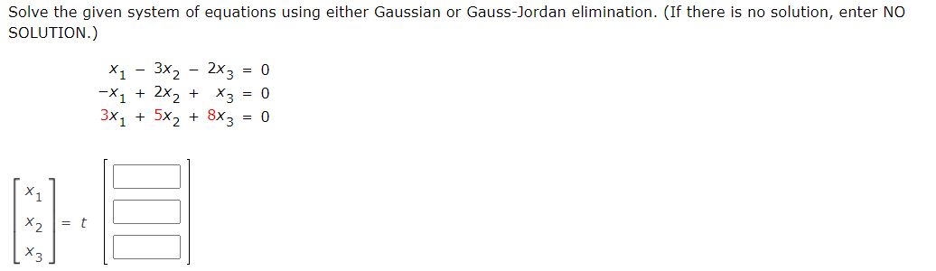 Solved Solve the given system of equations using either | Chegg.com