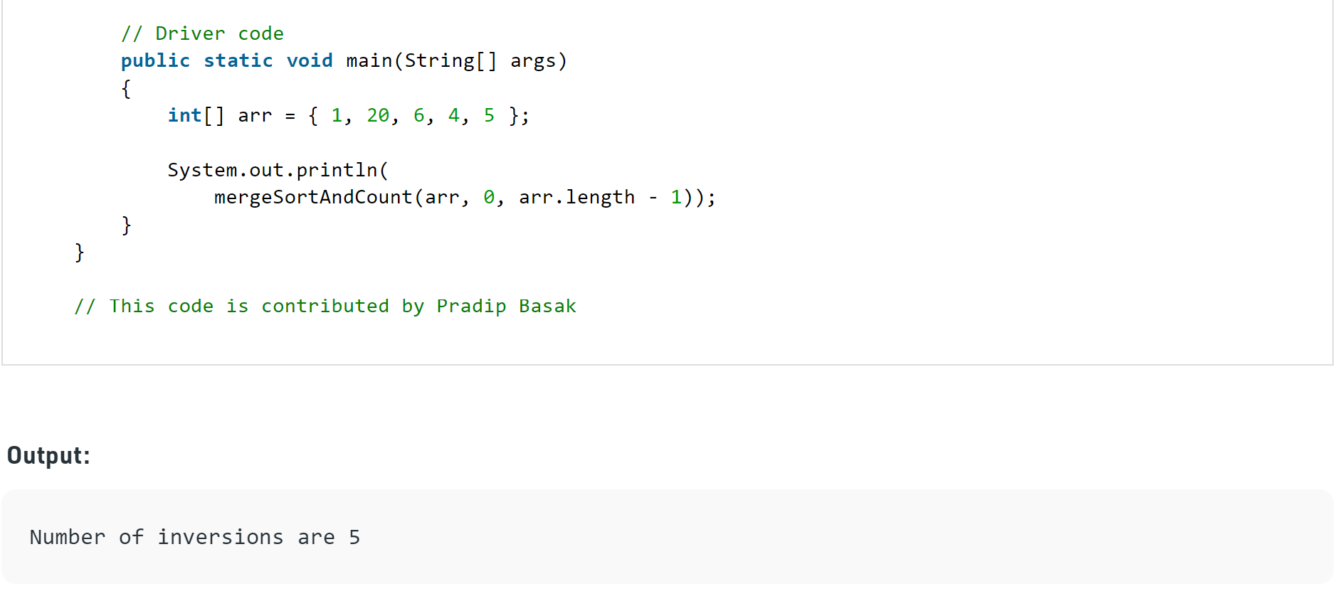 Solved In Counting Inversions In An Array (Using | Chegg.com