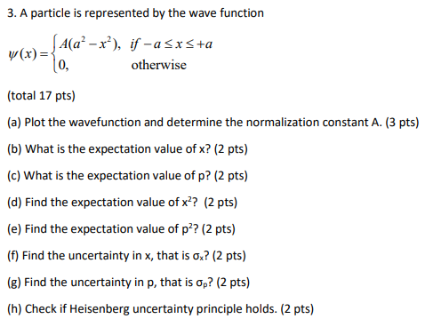 Solved 3. A particle is represented by the wave function | Chegg.com