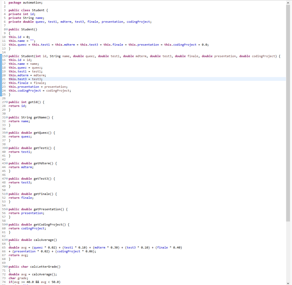 Solved Here are my classes and I can not get it to | Chegg.com