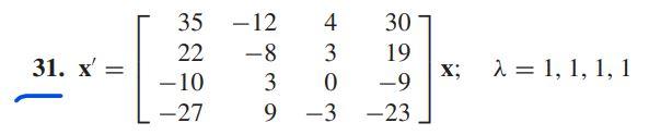 Solved system x' In Problems 23 through 32 the eigenvalues | Chegg.com