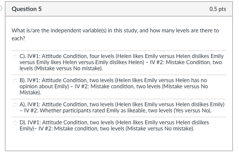 Solved What is/are the independent variable(s) in this | Chegg.com