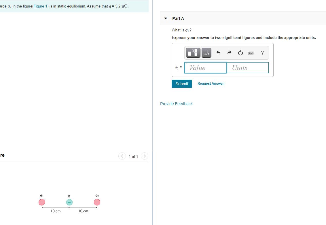 Solved Charge q2 in the figure(Figure 1) is in | Chegg.com